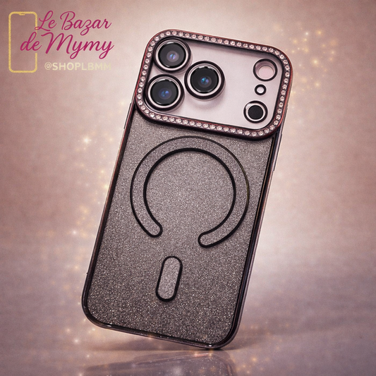 Coque noire glitter Midnight Diamond 🖤💎