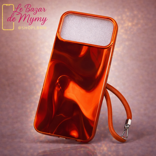 Coque orangé effet miroir Sunset Strap 🔥✨