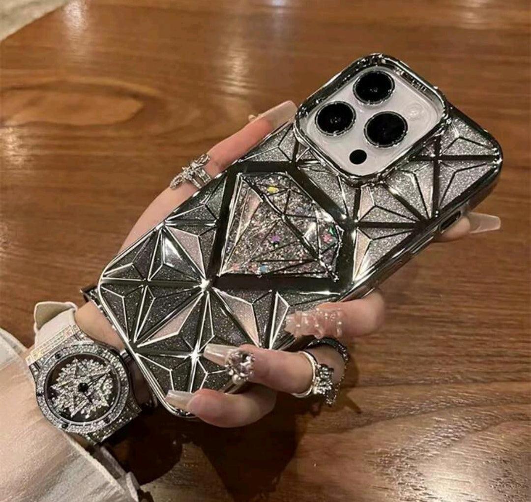 Coque motif Diamant argenté - Le bazar de mymy 