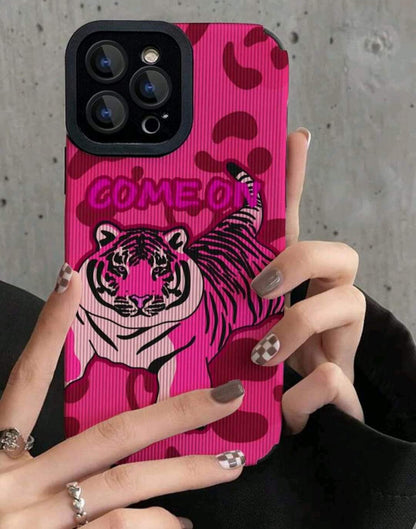 Coque imprimée rose design tigre